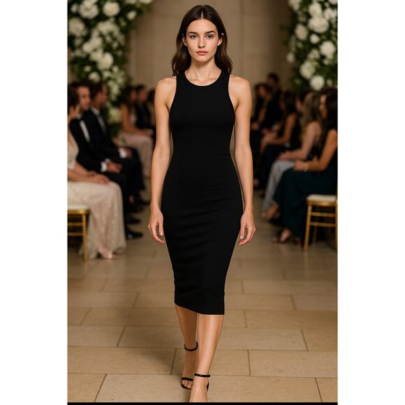 The Group BABATON Black Sleeveless Bodycon Dress, Cocktails, Date, Minimalist XS - Picture 1 of 8